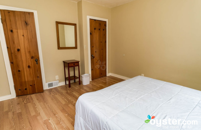 Cabin bedroom at Birchcliff Resort.