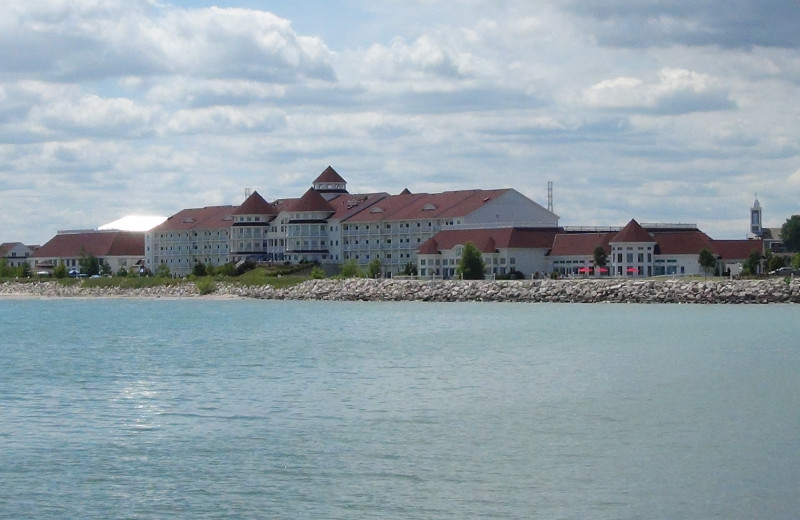 View from the lake at Blue Harbor Resort & Spa.