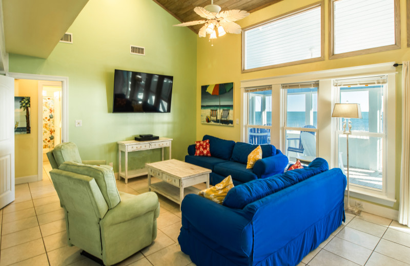 Rental living room at Paradise Gulf Properties.