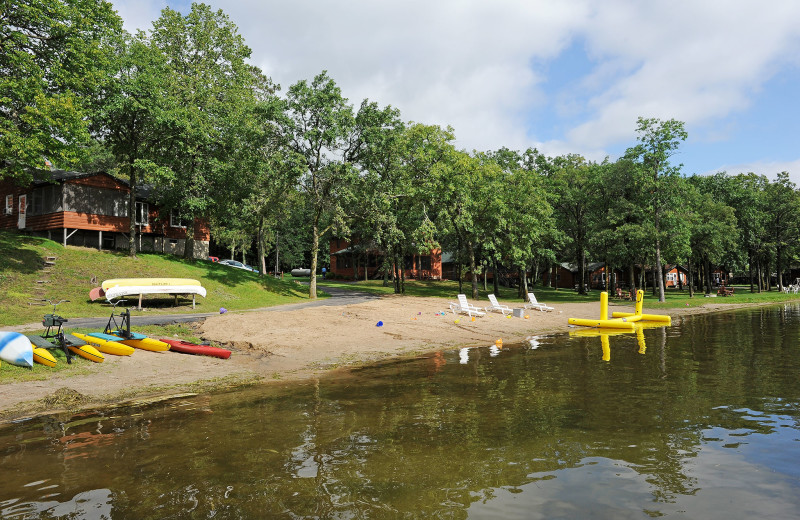 The beach at Finn'n Feather Resort.