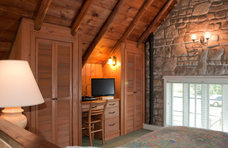 Cottage bedroom at The Shallows Resort.