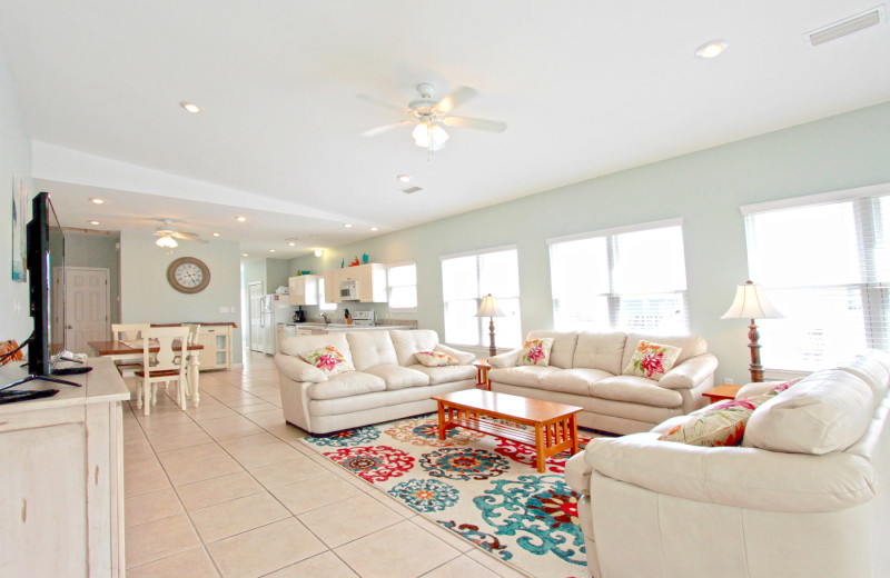 Rental living room at Reed Real Estate Vacation Rentals.