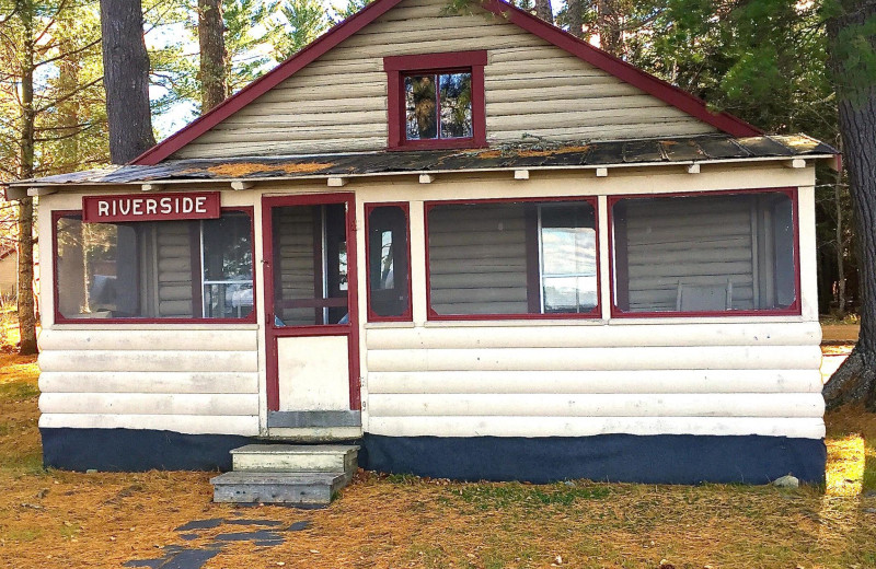 Cabin exterior at Wilsons on Moosehead Lake.