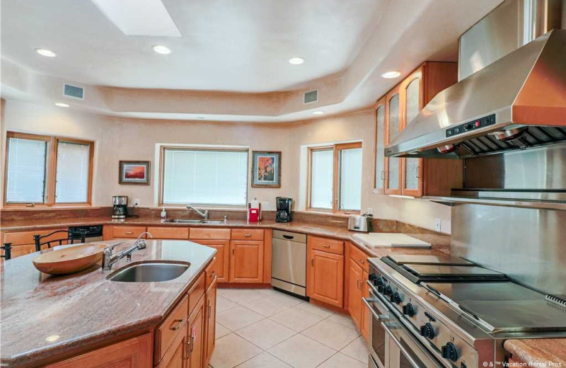 Rental kitchen at Vacation Rental Pros - Santa Fe.
