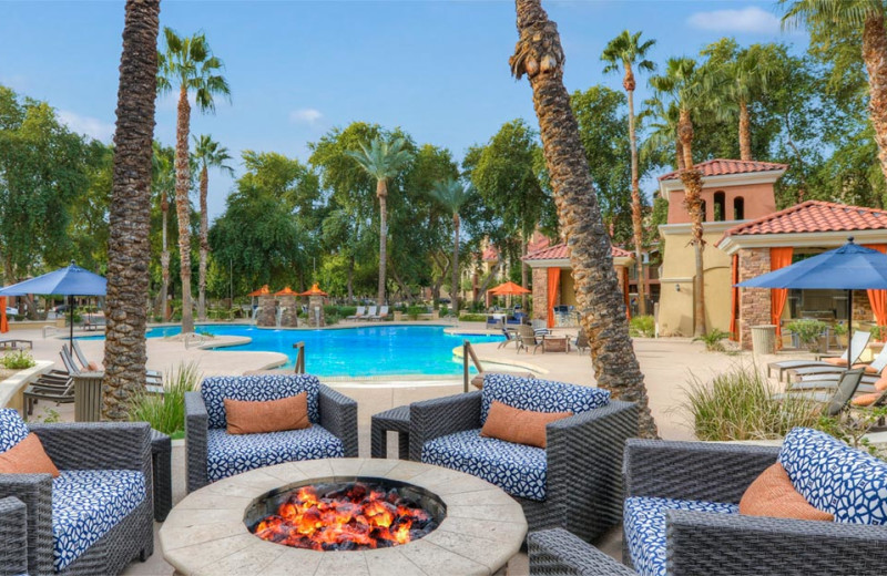Outdoor pool at Meridian Condo Resorts.