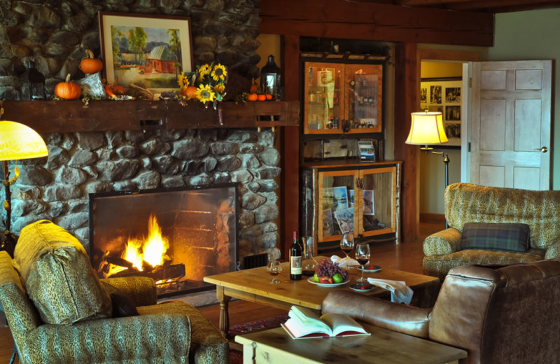 Cabin living room at The Mountain Top Inn & Resort.
