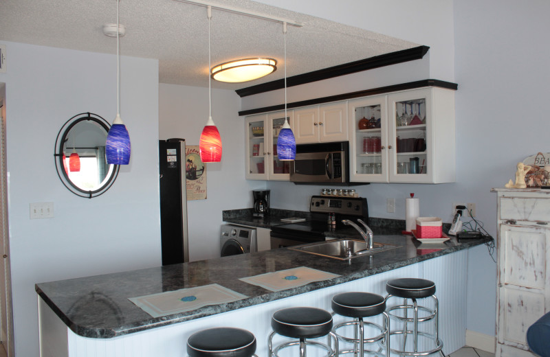 Rental kitchen at Seagrove On The Beach Property Rentals.