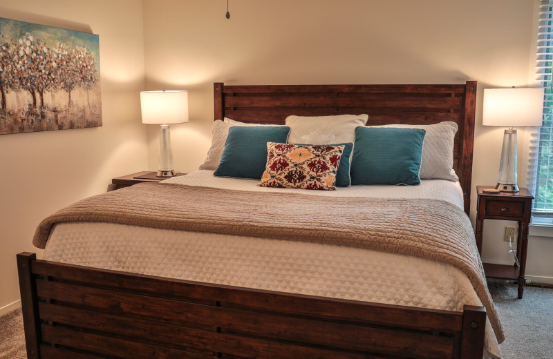 Guest bedroom at Trout Creek Vacation Condominiums.