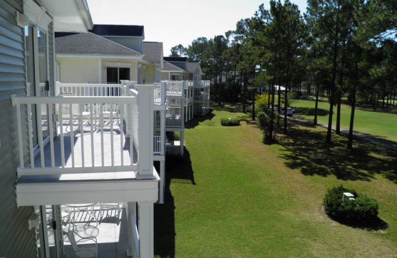 Condo exterior at Brunswick Plantation Resort.