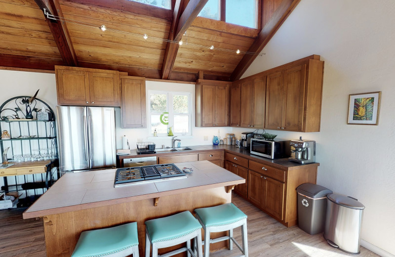 Rental kitchen at Irish Beach Vacation Rentals.