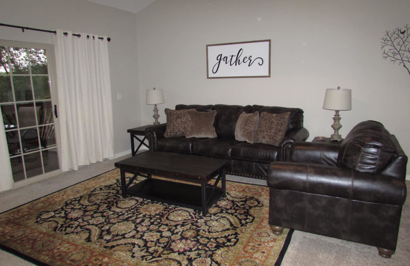 Guest living room at Vickery Resort On Table Rock Lake.