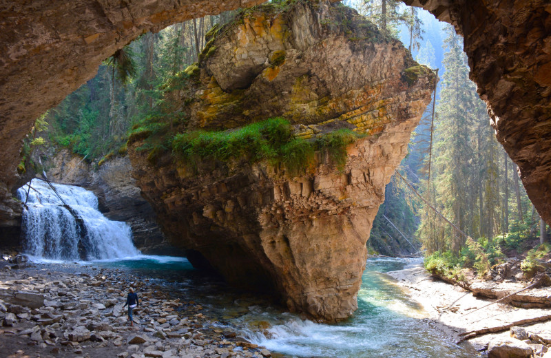 Waterfall at Johnston Canyon Lodge & Bungalows.