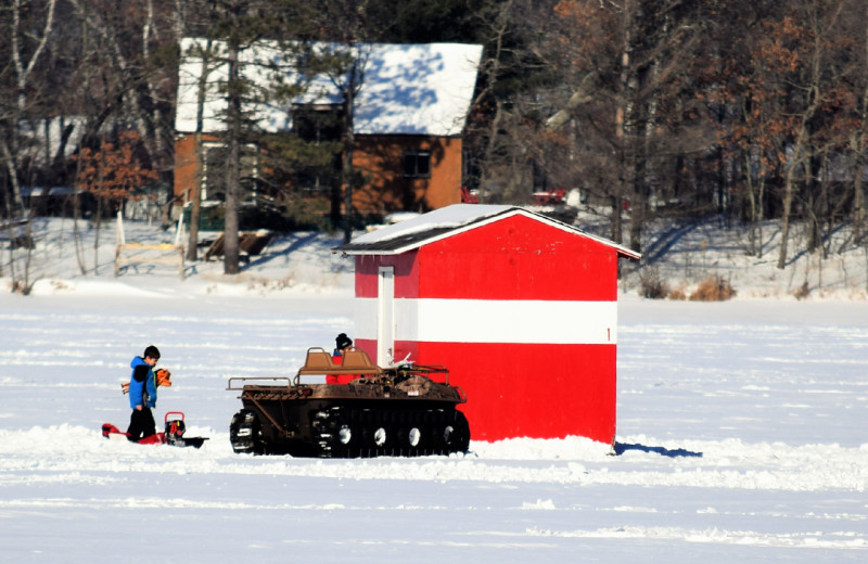 Ice fishing at Big Sandy Lodge & Resort.