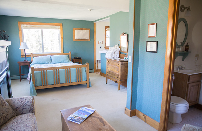 Guest room at The Red Clover Inn & Restaurant.