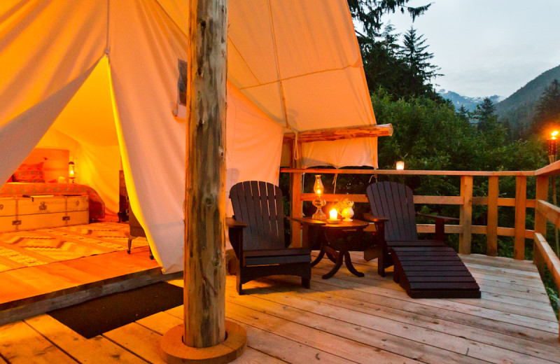 Deck view at Clayoquot Wilderness Resort.