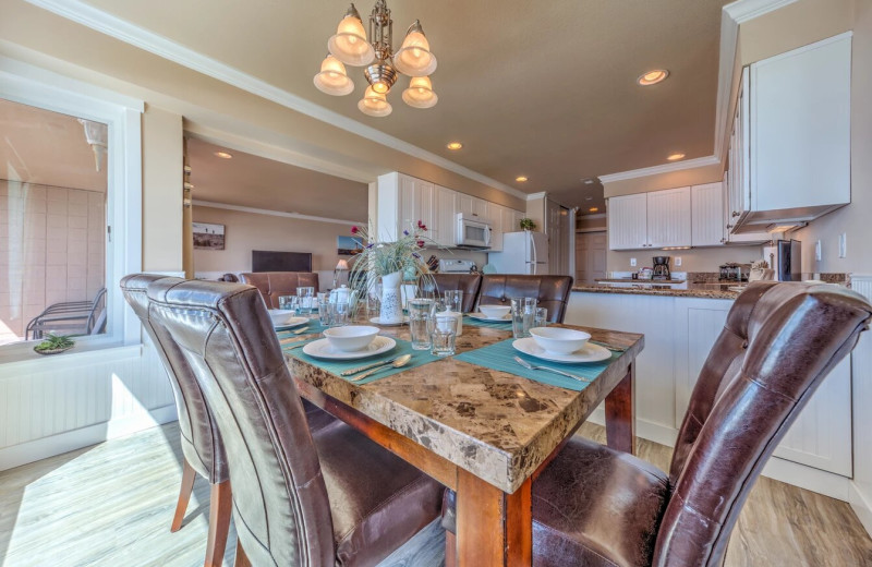 Rental kitchen at Cavalier Beachfront Condominiums.