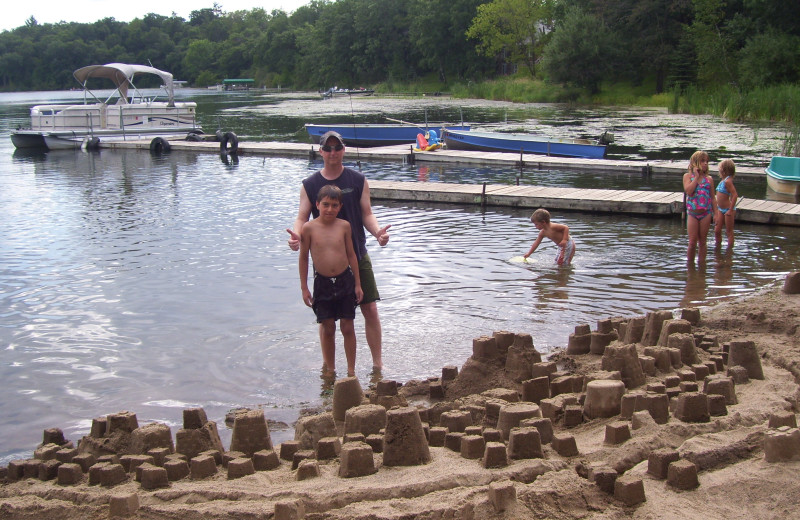 Beach at Shady Hollow Resort and Campground.