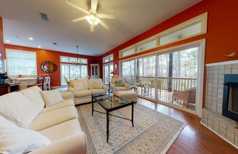 Rental living room t Resort Vacation Properties of St. George Island.