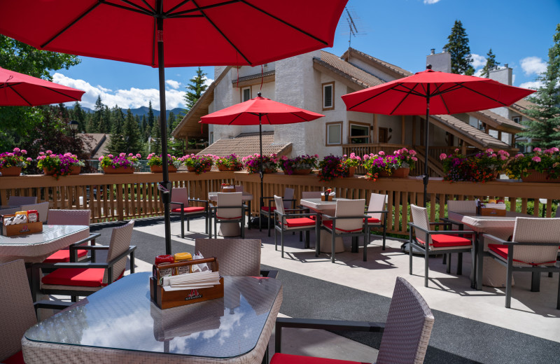 Patio at Banff Rocky Mountain Resort.