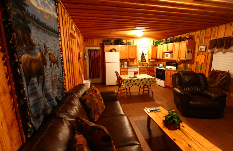 Cabin interior at Heath Valley Cabins.