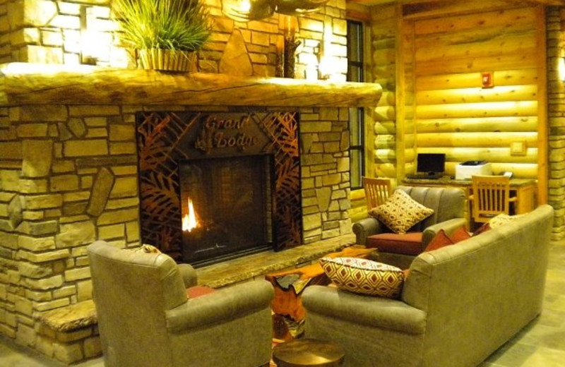 Relax by the fireplace at Grand Lodge at Brian Head.