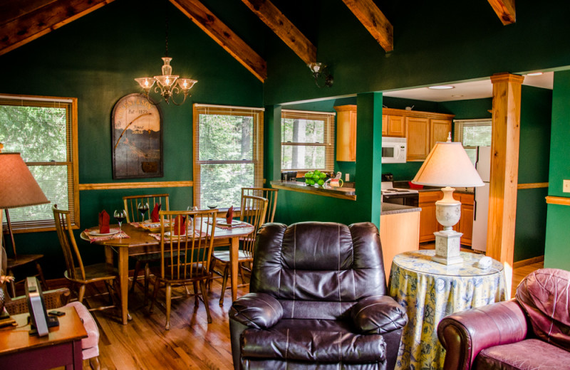 Cabin interior at Asheville Cabins of Willow Winds.