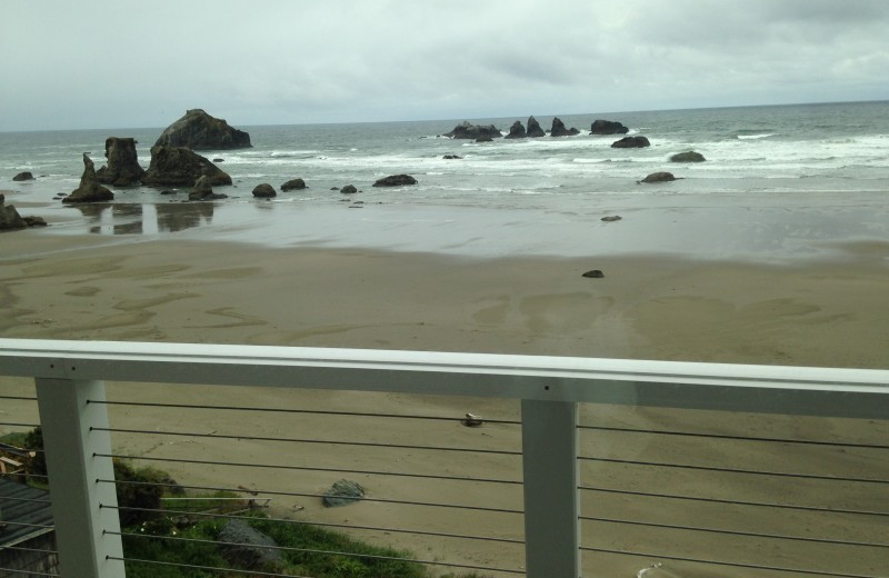 Beach view at Sunset Oceanfront Lodging.