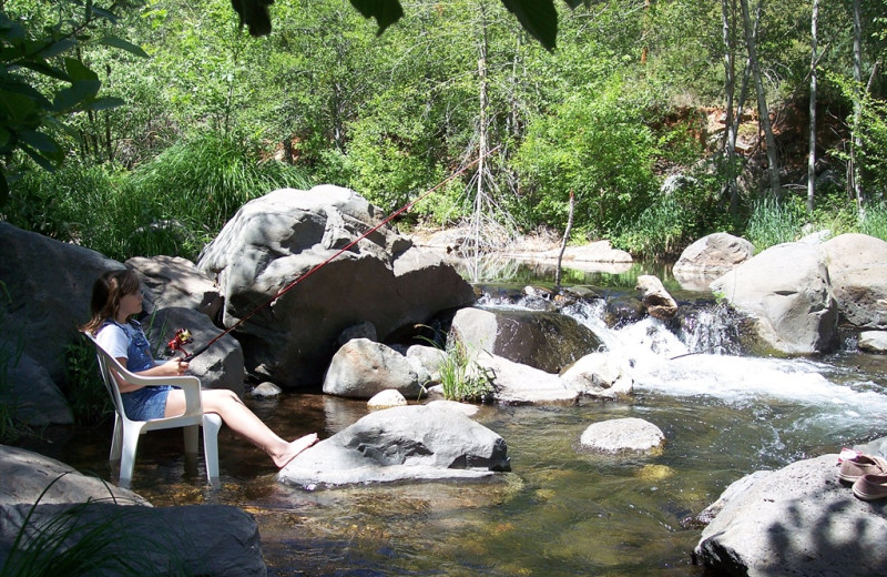 Fishing at Oak Creek Terrace Resort.