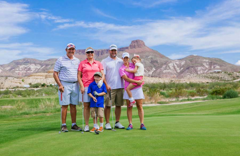 Family golf at Lajitas Golf Resort.