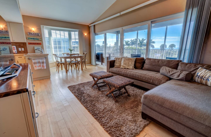 Rental living room at Palm Island Resort.