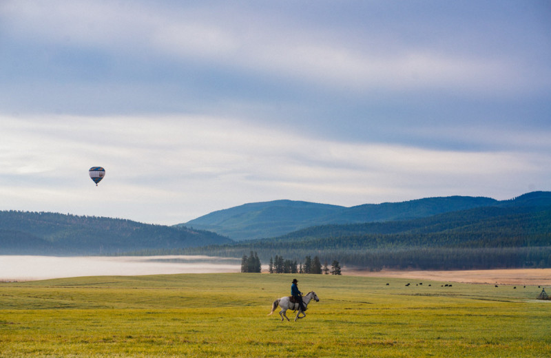 Hot air balloon rides at The Resort at Paws Up. 