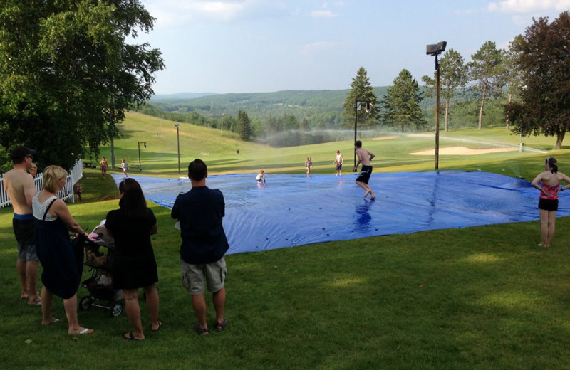 Slip and slide at Otsego Club and Resort.