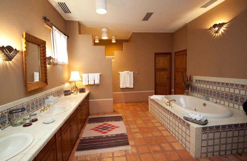 Guest bathroom at Cibolo Creek Ranch.