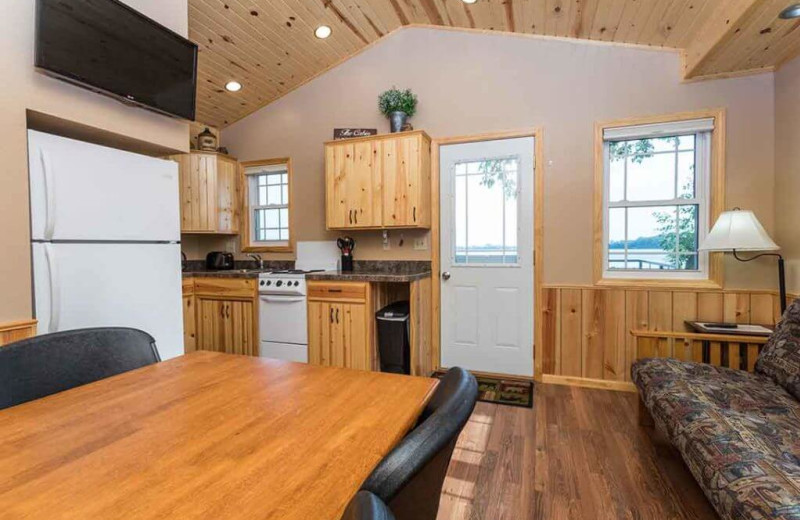 Cabin interior at Barrett Lake Resort.