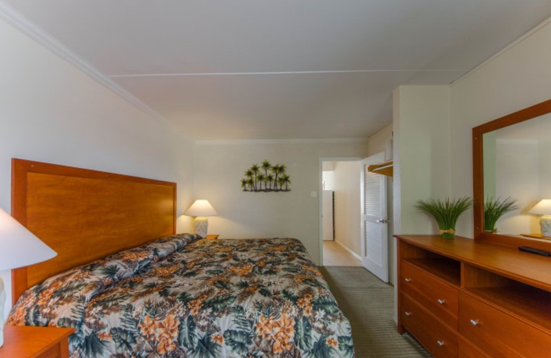 Guest bedroom at Waikiki Oceanfront Inn.