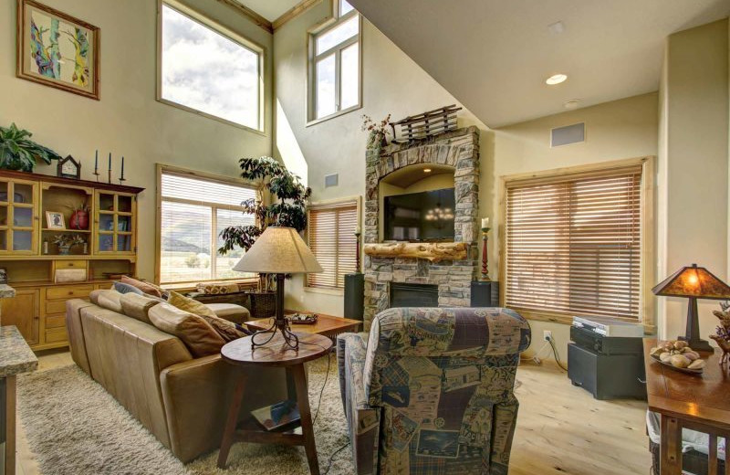 Rental living room at Lakeside Resort Properties.