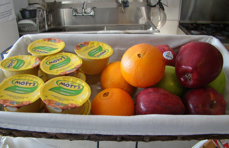 Fruit and apple sauce at Bay Leaf Cottages & Bistro.