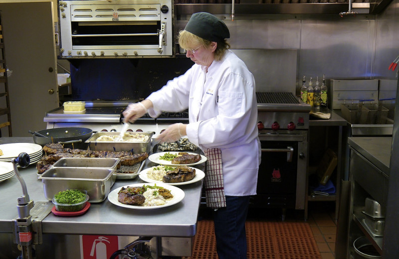 Dining at Alaska Rainbow Lodge.