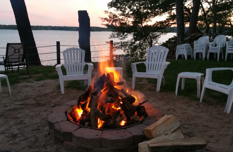 Bonfire at Lake Cabins Resort.