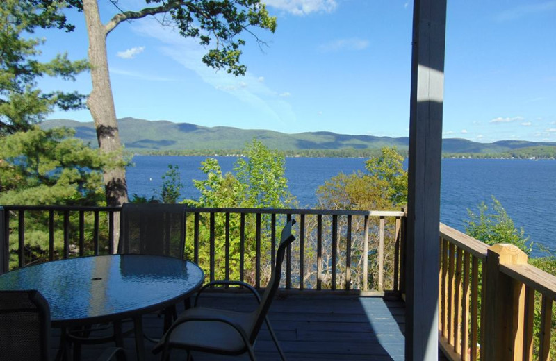 Cabin balcony at The Depe Dene Resort.