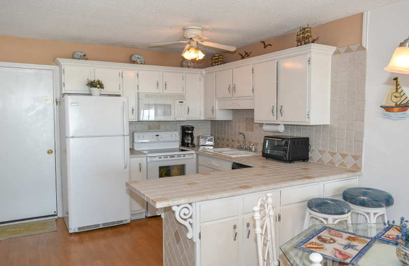 Rental kitchen at Seaside Vacations.