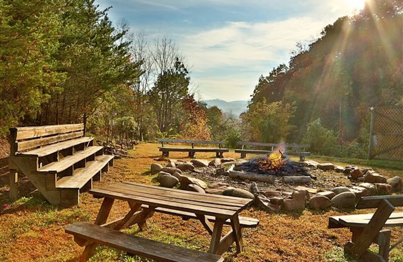 Bonfire at Smoky Mountain Resort Lodging and Conference Center.