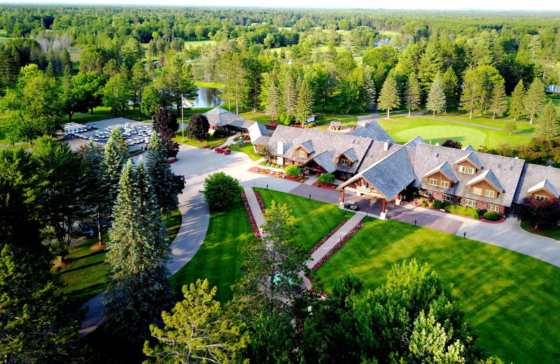 Aerial view of Garland Lodge and Resort.