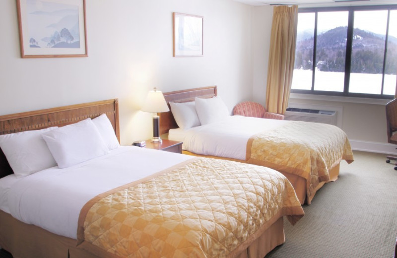 Guest room at Lake Placid Summit Hotel Resort Suites.