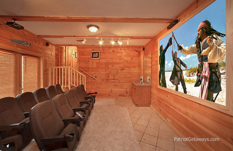 Movie theater in rental home at American Patriot Getaways, LLC.
