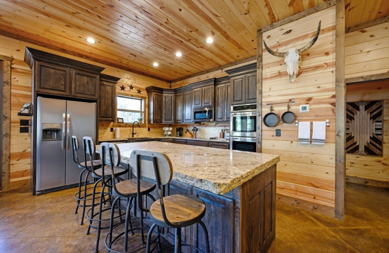 Cabin kitchen at Blue Beaver Luxury Cabins.
