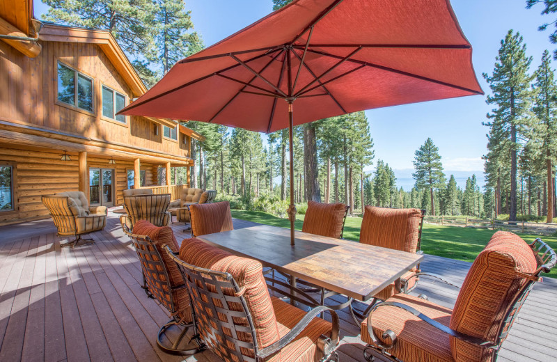 Rental patio at Tahoe Getaways.