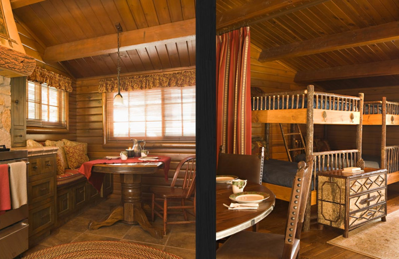Cabin interior at Pine Mountain Camp.