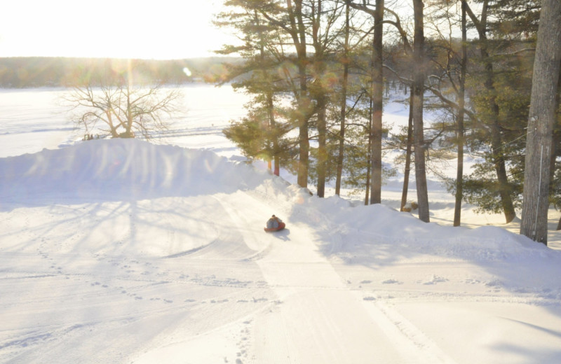 Snow tubing at Woodloch Resort.