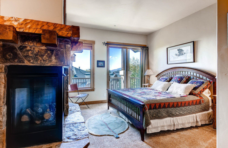 Rental bedroom at EagleRidge Lodge.